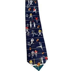 Museum Artifacts 100% Silk Novelty Football Necktie, NFL Game Day Athletic, NWT